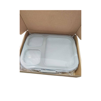 Boîte à lunch portable en acier inoxydable à 3 compartiments, compatible micro-ondes, récipient bento, cuisson à la vapeur, réchauffable, conservation des aliments, 900 ml
