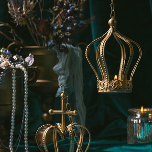 Candelero al por mayor del metal del oro de la palmatoria de la pieza central de la corona de la boda para la decoración casera - Product Image 4