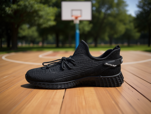 Svralet Sneakers da uomo stile basket nere in maglia traspirante con lacci, scarpe casual per tutte le stagioni - Product Image 2