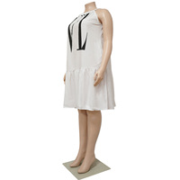 En stock Robe décontractée pour femmes grandes tailles Vente en gros Robe courte sans manches pour femmes grandes tailles