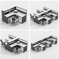 Bureau de travail en MDF en forme de T pour 2 personnes avec cloison acoustique insonorisante