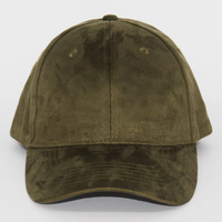 Olijfgroene suède-achtige baseballpet, unisex, verstelbaar, casual pet met Argyle fruitpatroon, gebruikelijk