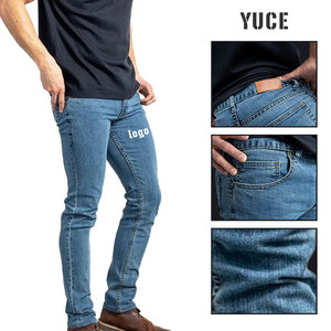 <span class=keywords><strong>Jeans</strong></span> Skinny Elasticizzati di Alta Qualità a Vita Media, Denim Blu Personalizzato <span class=keywords><strong>Super</strong></span> Aderente per Pantaloni da Uomo - Product Image 5