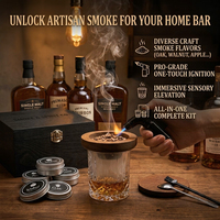 Kit de fumage pour cocktails SHUNSTONE avec torche, infuseur à whisky, coffret en bois, ensemble de fumage pour bourbon, Old Fashioned, cadeaux d'entreprise