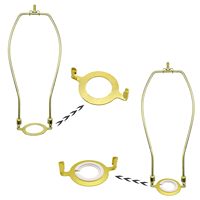 ECUDIS Adaptateur de douille de lampe à suspension 2 pièces E27/E14, en acier allié, avec bague de réduction de 1,65 pouce, doré, adaptateur E27