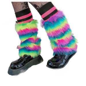 Goth White Faux <strong>Fur</strong> <strong>Leg</strong> <strong>Warmers</strong> Boot Covers Lady Cute Jk Knee-length Hipster Warm Sock Fashion Socks Furry <strong>Leg</strong> <strong>Warmers</strong> - Product Image 3