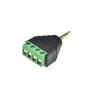 Adaptateur Jack Stéréo Mâle 3,5 mm DC vers Balun Vidéo à Vis AV, Bloc de Bornes 4 Broches Mâle 3,5 mm, Type Sans Soudure