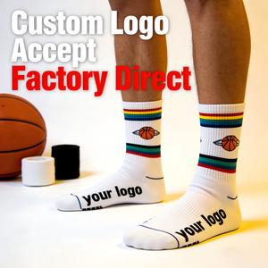Échantillon Gratuit Chaussettes de Basketball Elite Personnalisables Lettres sur Mesure Matchs Intérieurs/Extérieurs Impression par Sublimation Gestion de l'Humidité - Product Image 1