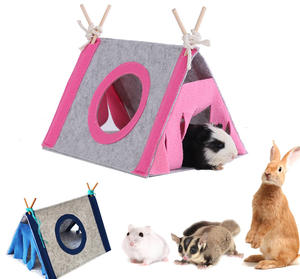 Nouveau design Petit animal de compagnie Lapin Den - Hamster Corner House Tent avec pochette d'écureuil, idéal pour les planeurs de sucre et le hamster nain - Product Image 1