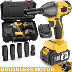 3-in-1 20V Industrial Grade Cordless Impact Wrench Set DIY Car Maintenance <b>Battery</b> Supports Drop Shipping Local US Warehouse CW- - Product Image 1