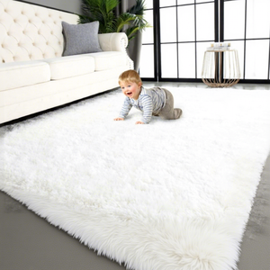 EiffelHome - Alfombra Cuadrada de Felpa Gruesa Antideslizante para Niños, para Sofá, Dormitorio, Tamaño Completo, Color Sólido, Lavable a Máquina, Moderna - Product Image 2