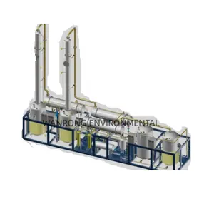 Planta de destilación de refinería de aceite diésel, miniaceite de desecho portátil pequeño montado en deslizamiento de escala pequeña de 1 tonelada