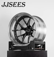 JJSEES Jantes forgées pour voitures de tourisme 19 20 21 22 24 pouces en alliage 6061-T6, jantes de course avec lèvre polie sur mesure, jantes 2 pièces