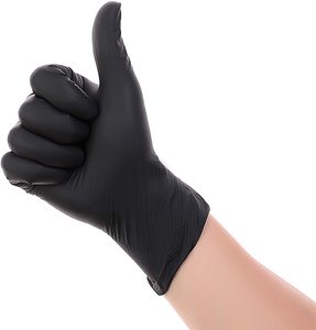3.5 5 8mil Black <strong>Disposable</strong> <strong>12</strong> <strong>Inch</strong> Long Cuff Medic Exam Diped Work Food Textured Diamond Grip Non-Slip Full <strong>Nitrile</strong> <strong>Gloves</strong> - Product Image 1