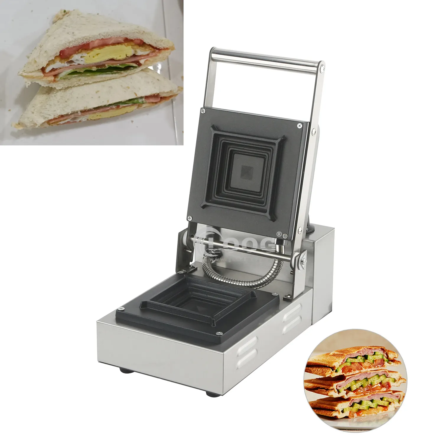 Hoge Kwaliteit Hotel Restaurant Apparatuur Beste Commerciële Burger Druk Machine 220V Elektrische Draagbare Mini Sandwich Maker