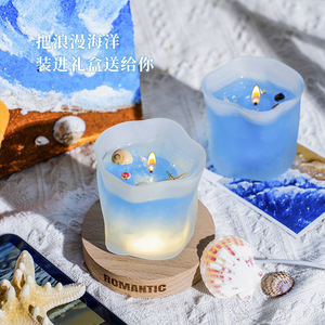 Bougie parfumée Blue Dream à LED sans flamme, en cire, alimentée par USB, décoration d'intérieur, cadeau romantique, durée de 30 à 60 jours - Product Image 4