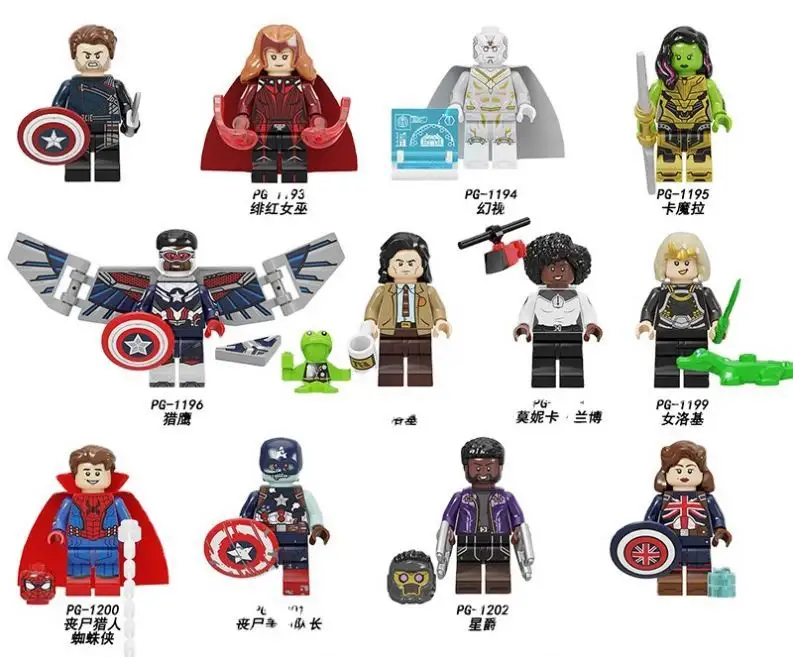 PG829 Schlussverkauf Marvel Bauklötze Spielzeug Vision Star Lord Captain UK Mini-Actionfiguren-Spielzeug Modell PVC OPP-Tasche Japan Unisex