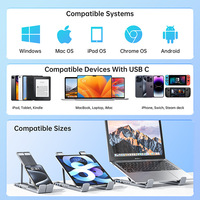 Hub USB-C 8 en 1 avec Support pour Ordinateur Portable en Métal – Article en Stock