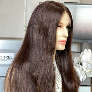 Perruque en dentelle française 2025, dentelle transparente vierge pour densité 180%, 23 pouces, naturelle, slavique, nœud simple 5.0, non traitée pour femmes - Product Image 1