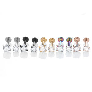 Set di punte filettate internamente in <span class=keywords><strong>acciaio</strong></span> <span class=keywords><strong>chirurgico</strong></span> 316L CZ Lip Stud Tragus <span class=keywords><strong>Piercing</strong></span> all'<span class=keywords><strong>orecchio</strong></span> Labret <span class=keywords><strong>Piercing</strong></span> Jewelry - Product Image 5