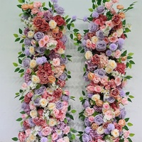 Luxuriöse 2M Rosen-Seidenblumenreihe als Tischdekoration, Hochzeits-Hintergrund, Bogen und Event-Bühnendekoration