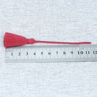 Pompons en coton de 4 cm pour la décoration intérieure, petits pompons faits à la main pour le bricolage, longueur totale 11,5 cm, pompons suspendus pour accessoires de bijoux DIY, vente en gros