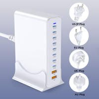 Station de charge de bureau HNT 800W GaN 10 ports 8C 2A PD3.1 multi-appareils, alimentation portable pour ordinateur portable et smartphone