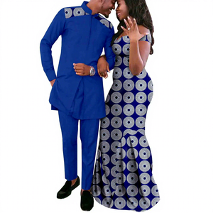 <span class=keywords><strong>Coppia</strong></span> africana in cotone eco-friendly Slim Fit stampa Dashiki abiti lunghi abbinati da uomo 2 pezzi Patchwork estivo - Product Image 2