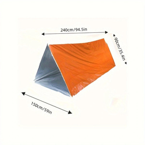Tente d'urgence orange 240x150cm, installation rapide, imperméable, abri de survie pour le camping en plein air - Product Image 3