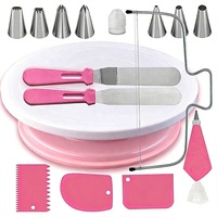 Kit de pâtisserie avec support à gâteau rotatif et poches à douille réutilisables, outil de pâtisserie pour débutants