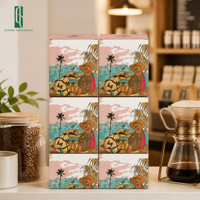 Sachet de café imprimé sur mesure en aluminium, sachet de café filtre anti-humidité avec protection aromatique, pochette à trois soudures latérales, faible MOQ