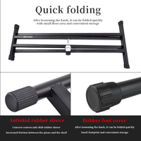 Q-2XA Factory Direct Wholesale Folding Heavy Duty Double 61Keys Piano Keyboard Stand for Stage Shows