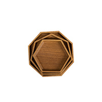 Plateaux de service personnalisés en bois d'acacia, plateau octogonal en bois, planches à charcuterie octogonales, plateau de service pour collations, thé et café