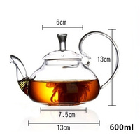 Théière en verre à chauffage direct borosilicate personnalisé 600ml 800ml 1100ml théière bouilloire en verre