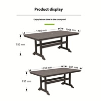 Table de salle à manger extérieure de conception moderne durable de HDPE pour l'usage d'intérieur et extérieur comme meubles extérieurs