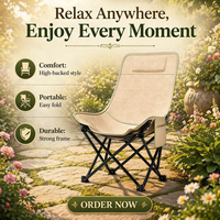 Chaise lune pliante portable, légère et confortable à dossier haut pour jardin, parc, plage, pêche, croquis, camping et loisirs