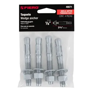 Boîte d'ancres FIERCE 1/2 'X 3-3/4' avec sac de 6 unités avec 4 bouchons de harpon Ancres marines de qualité supérieure - Product Image 4