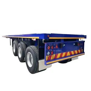 Best Price 30 40 50 Ton 2 3 4 Axles Flatbed Semi Truck Container Trailer 48 Ft 40 Ft 20 Ft Flatbed Container Trailer For Sale