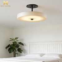Lampu Plafon Kamar Tidur Bulat Alabaster Putih Minimalis Nordik Berkualitas Tinggi Gaya Modern Jepang Terbaru