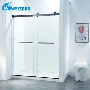 Weisdon आधुनिक बाथरूम स्टेनलेस स्टील संलग्नक बौछार कांच स्लाइडिंग दरवाजा कमरे में स्नान