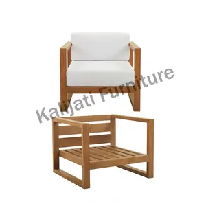 Canapé rustique surdimensionné à une place orienté nouveau design personnalisé canapé égéen meubles profonds en teck d'Indonésie