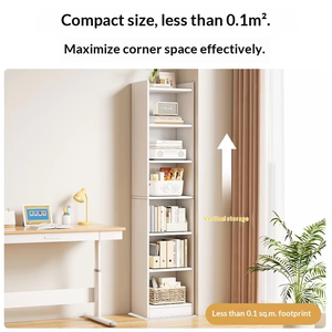 Étagère d'angle murale moderne en bois à plusieurs niveaux avec 4 étagères, design gain de place pour le salon, la chambre à coucher, l'école, le rangement - Product Image 2