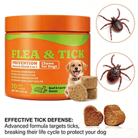 Friandises à mâcher naturelles pour la prévention des puces et des tiques chez les chiens, saveur bœuf et carotte, favorisent la vitalité et la santé, probiotique pour chiens