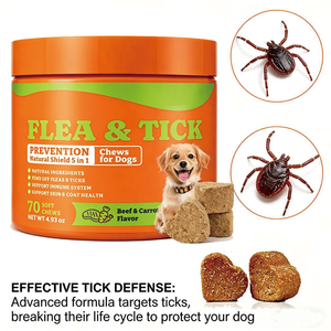 Masticables Naturales y Orgánicos para la Prevención <span class=keywords><strong>de</strong></span> Pulgas y Garrapatas en Perros, Sabor a Res y Zanahoria, Favorecen la Salud y la Vitalidad, Precio al por Mayor - Product Image 5