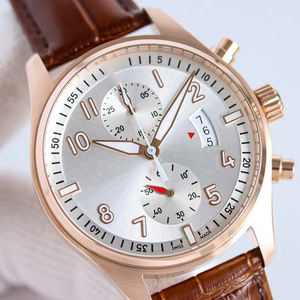 Reloj Mecánico de Lujo para Hombre, de Alta Gama, con Cronógrafo Automático, Cristal de Zafiro, Esfera con Efecto Rayos de Sol, Correa de Cuero Marrón - Product Image 5