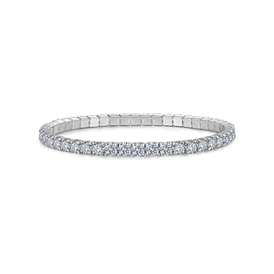 Bracelet de luxe haut de gamme en <span class=keywords><strong>argent</strong></span> 925 <span class=keywords><strong>avec</strong></span> moissanite personnalisée de 5 mm, design tennis flexible et pierres complètes de plusieurs tailles - Product Image 5