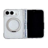 Coque de téléphone pliable texturée avec charnière à ressort, béquille rotative à 360 degrés, protection antichoc pour iPhone Duo Ultra 18 Fold