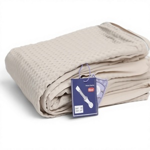 Housse de <span class=keywords><strong>couette</strong></span> 100% coton à motif gaufré avec fermeture éclair à trois voies, <span class=keywords><strong>facile</strong></span> à mettre et à enlever, design uni simple - Product Image 1