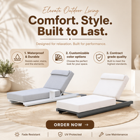 Muebles de contrato de lujo, tumbona de aluminio para exteriores, tumbona con cojín impermeable, salón de sol, jardín, Hotel, piscina, Spa, tumbona