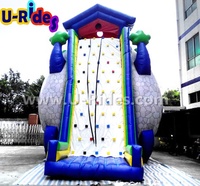 Mur d'escalade gonflable en PVC élevé pour adultes et enfants parc sportif arbre roche escalade toboggan parc d'attractions caractéristique